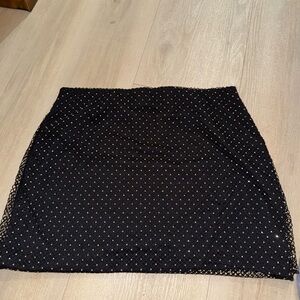Black Sequin Mesh Mini Skirt